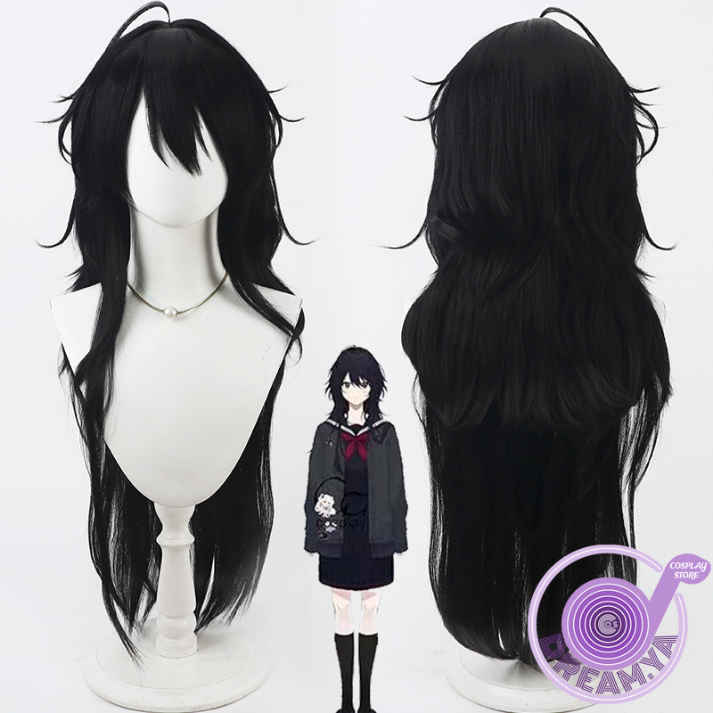 Anime Cosplay Long Hair - Kisaragi Ren Косплей Парик Vtuber Черные