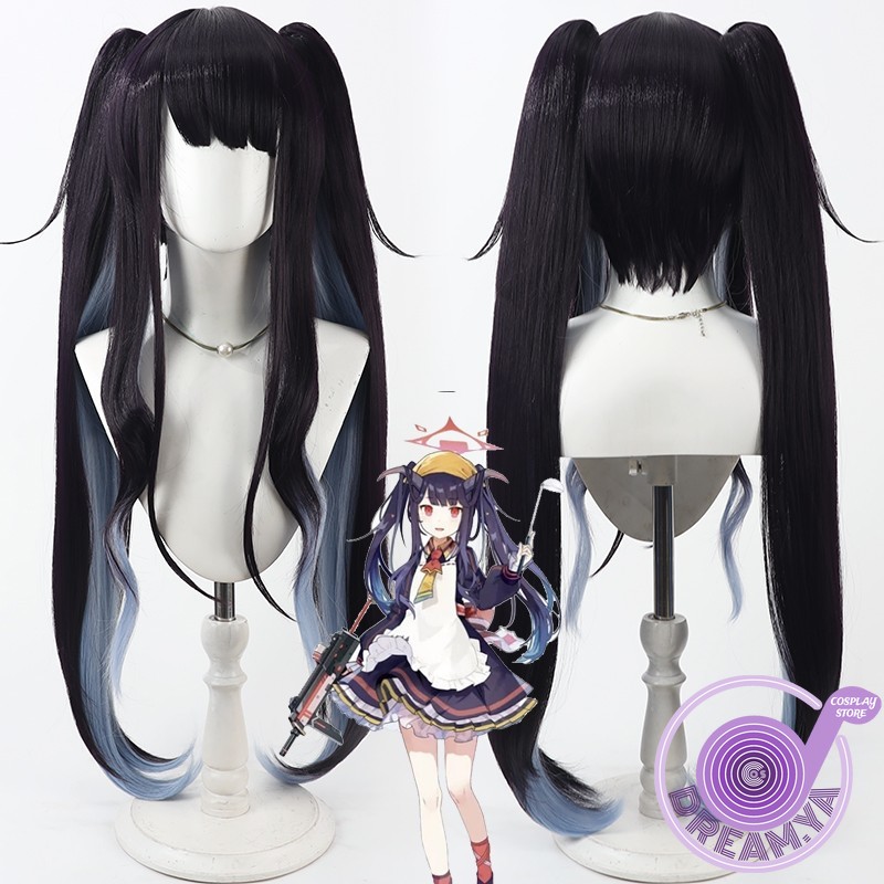Anime Cosplay Long Black Hair - Aikiyo Fuuka Косплей Парик Синий Архив