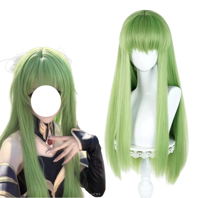 Anime Cosplay Long Hair - Зеленый парик для косплея в стиле