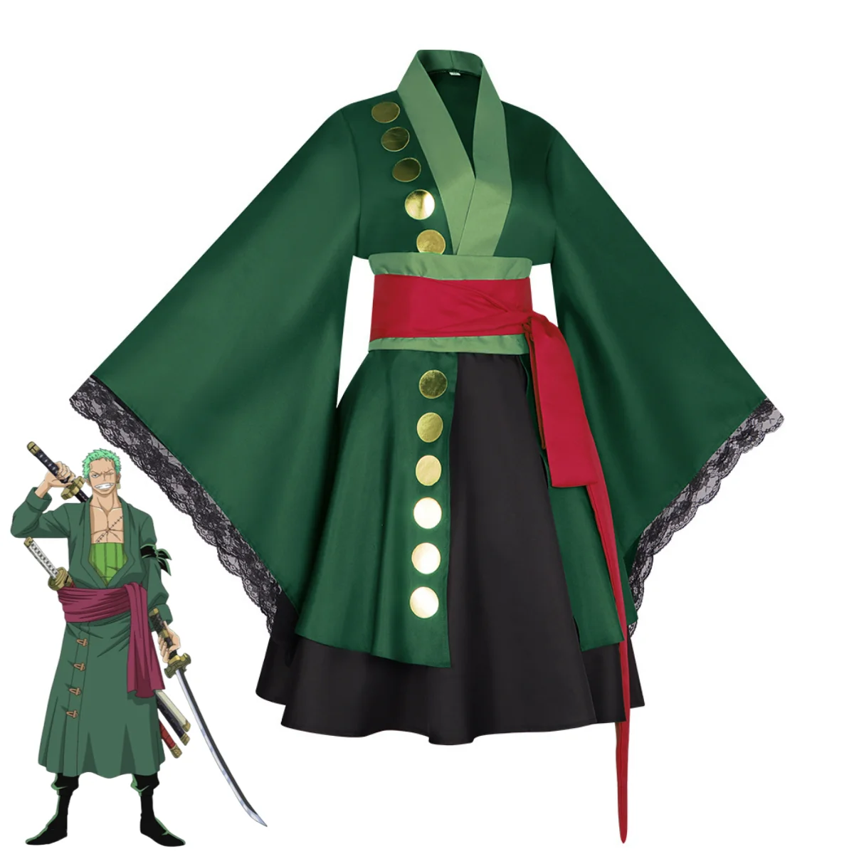 XqAnime Roronoa Zoro Косплей К – обзор и цена Anime Zoro Cosplay Female