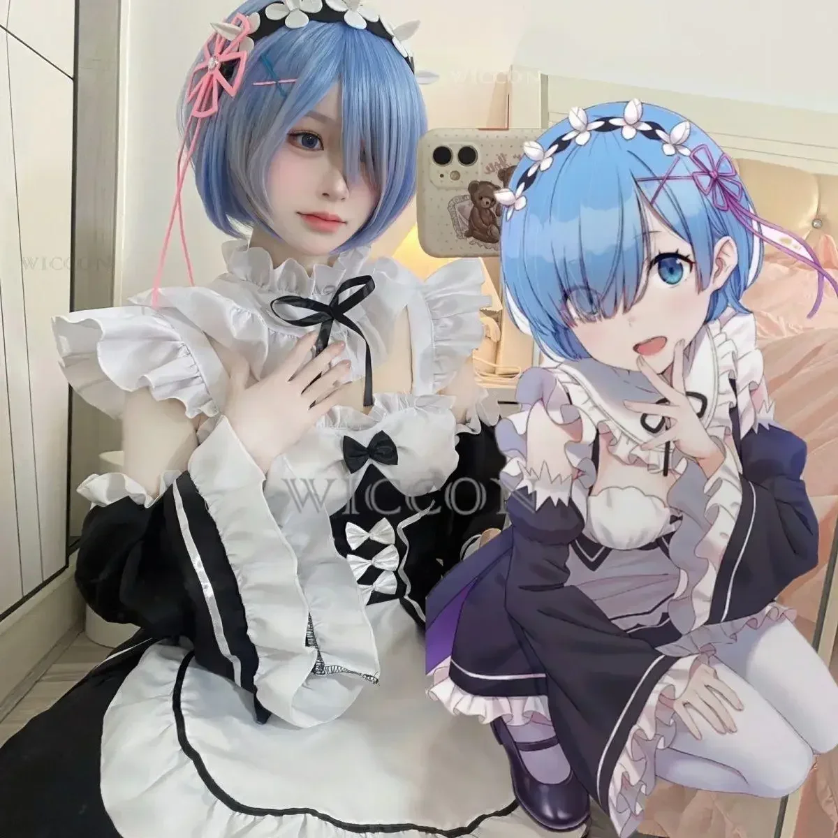2026Rem Костюмы для косплея го – обзор и цена Re Zero Rem Wig