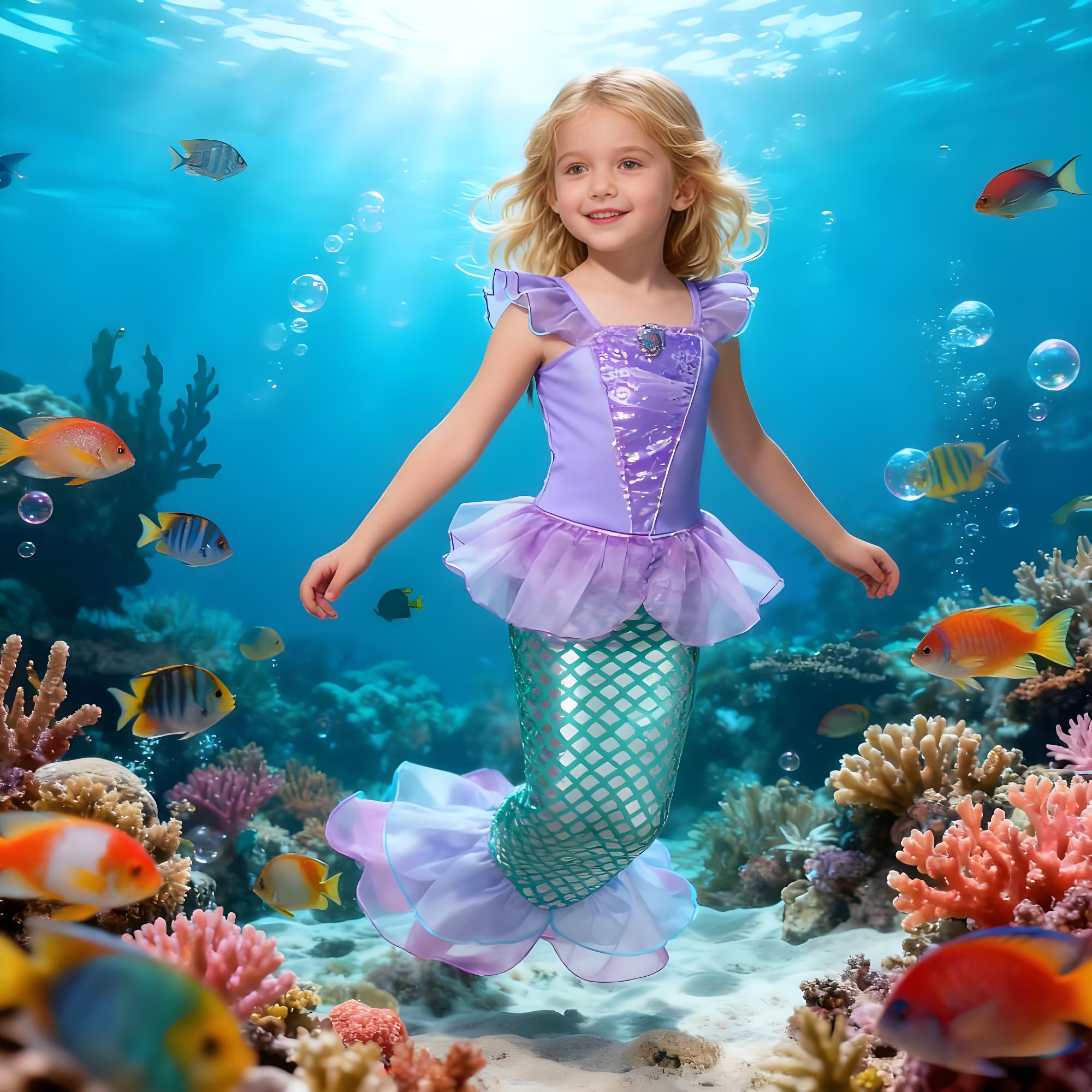 Летнее платье русалки для дня  – обзор и цена Anime Cosplay Little Girl